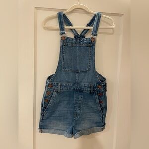 Madewell Denim Blue Jean Short Overalls